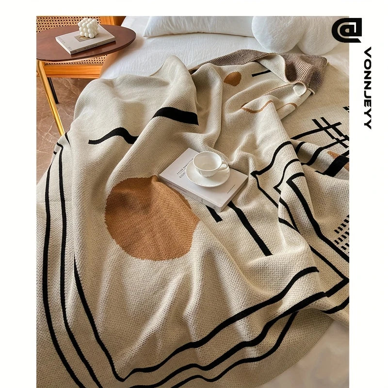 Cozy Nordic Knit Throw Blanket: