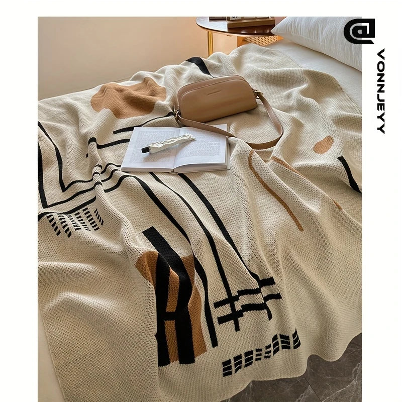 Cozy Nordic Knit Throw Blanket: