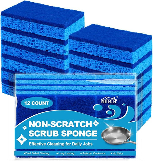 Sponges Kitchen 12pcs, Non-Scratch Scrub