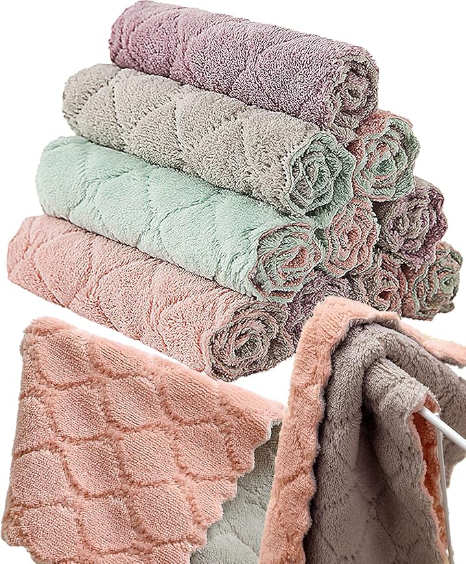 12 Pack Kitchen Towels Quick Dry Washcloths