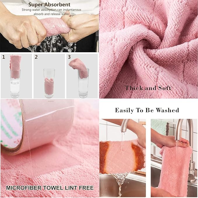 12 Pack Kitchen Towels Quick Dry Washcloths