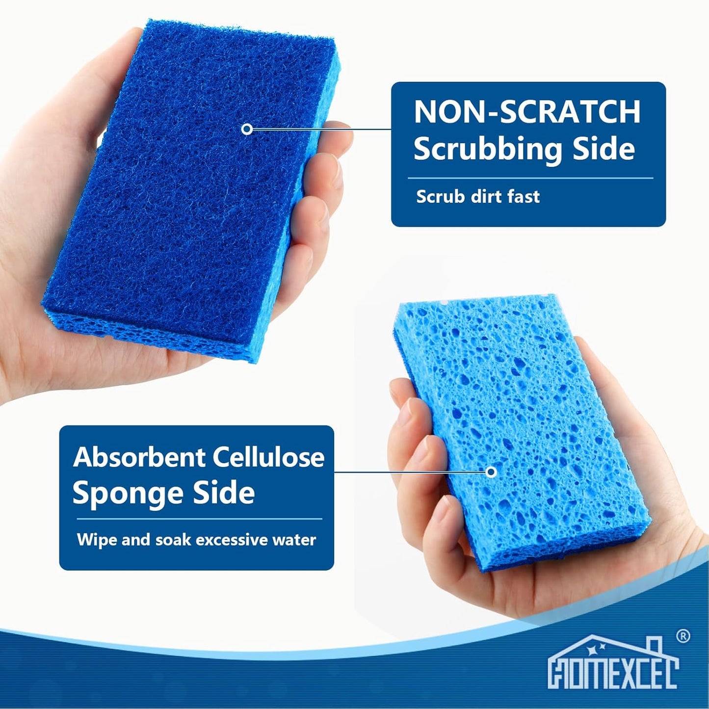 Sponges Kitchen 12pcs, Non-Scratch Scrub