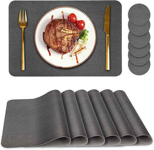 Placemats Set – Stain & Scratch Resistant with Coasters