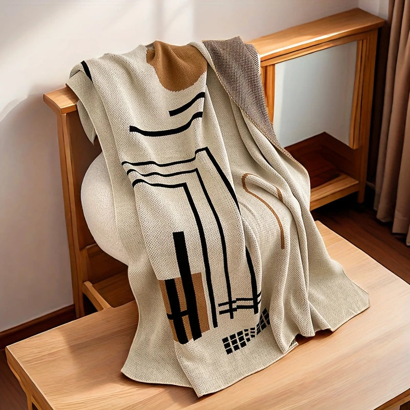Cozy Nordic Knit Throw Blanket: